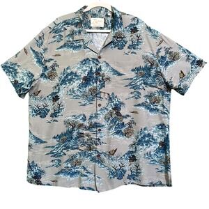 Kahala Collectors Edition‎ Japanese Scenic Rayon Aloha Shirt 2XL Vintage Revival